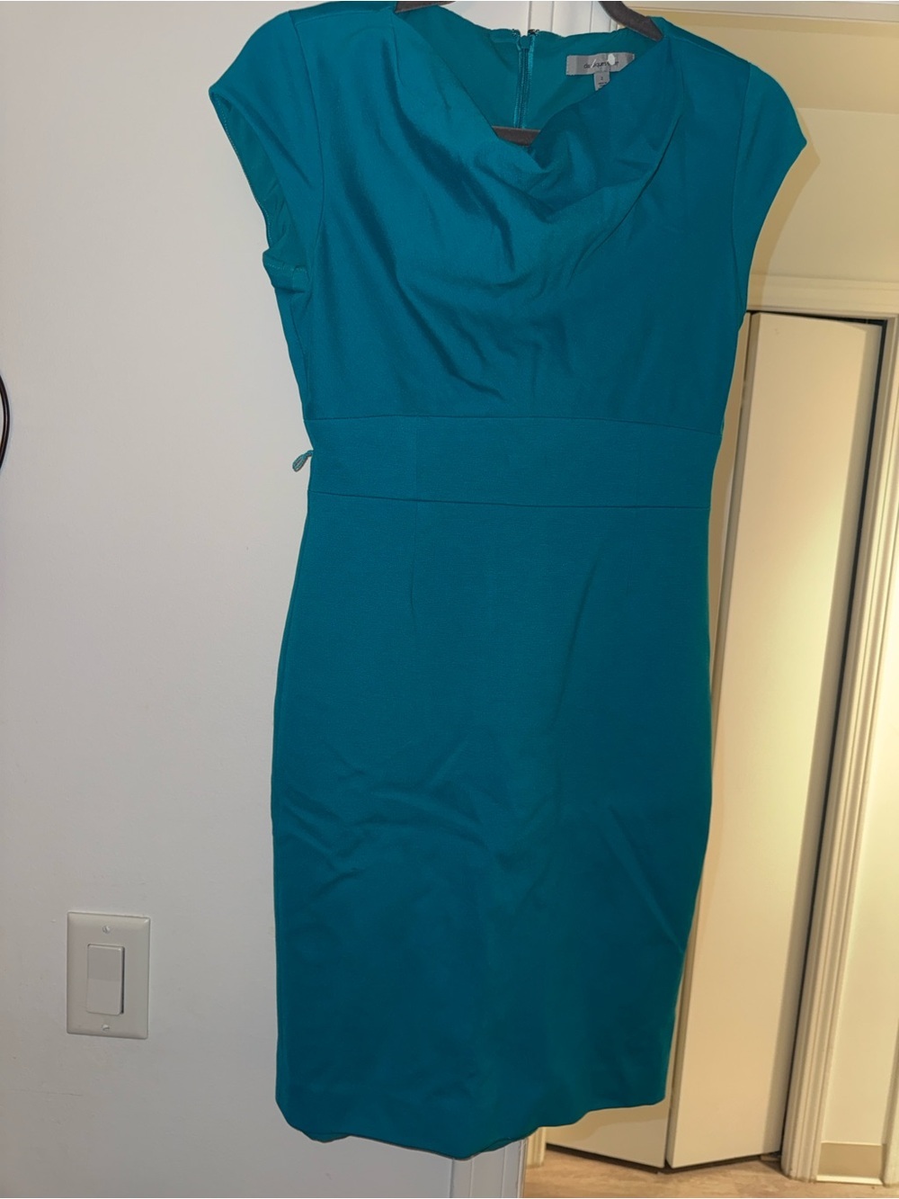 Classiques Entier Teal Cap Sleeve Sheath Dress